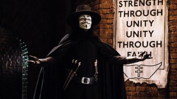 V for Vendetta, a dystopian comic book brought to life